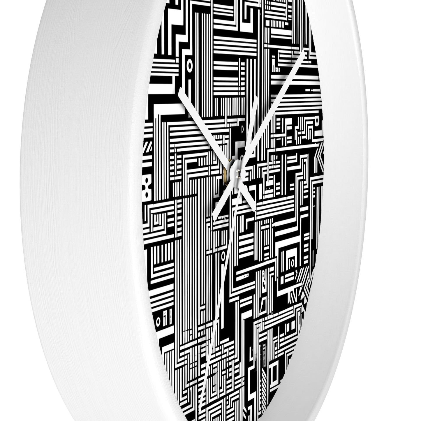 White Circuit Design Wall Clock, a tech-inspired timepiece perfect for contemporary design wall clock enthusiasts, featuring unique circuitry patterns and precision time-telling features for chic home accessories.