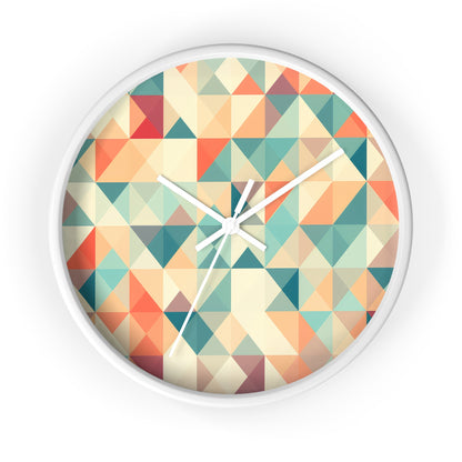 Tranquil Mosaic Design Wall Clock, an artful tile-inspired timepiece perfect for contemporary design wall clock enthusiasts, showcasing unique mosaic embellishments and precision time-telling features for chic home accessories.