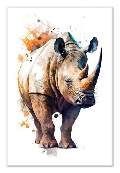 Rhinoceros Wall Art from the Wildlife Collection presents the dignified and powerful stance of this magnificent beast on canvas. Its subtle yet compelling depiction offers a thoughtful nod to nature's grandeur, making it a refined choice for any space looking to echo the majesty of the natural world.