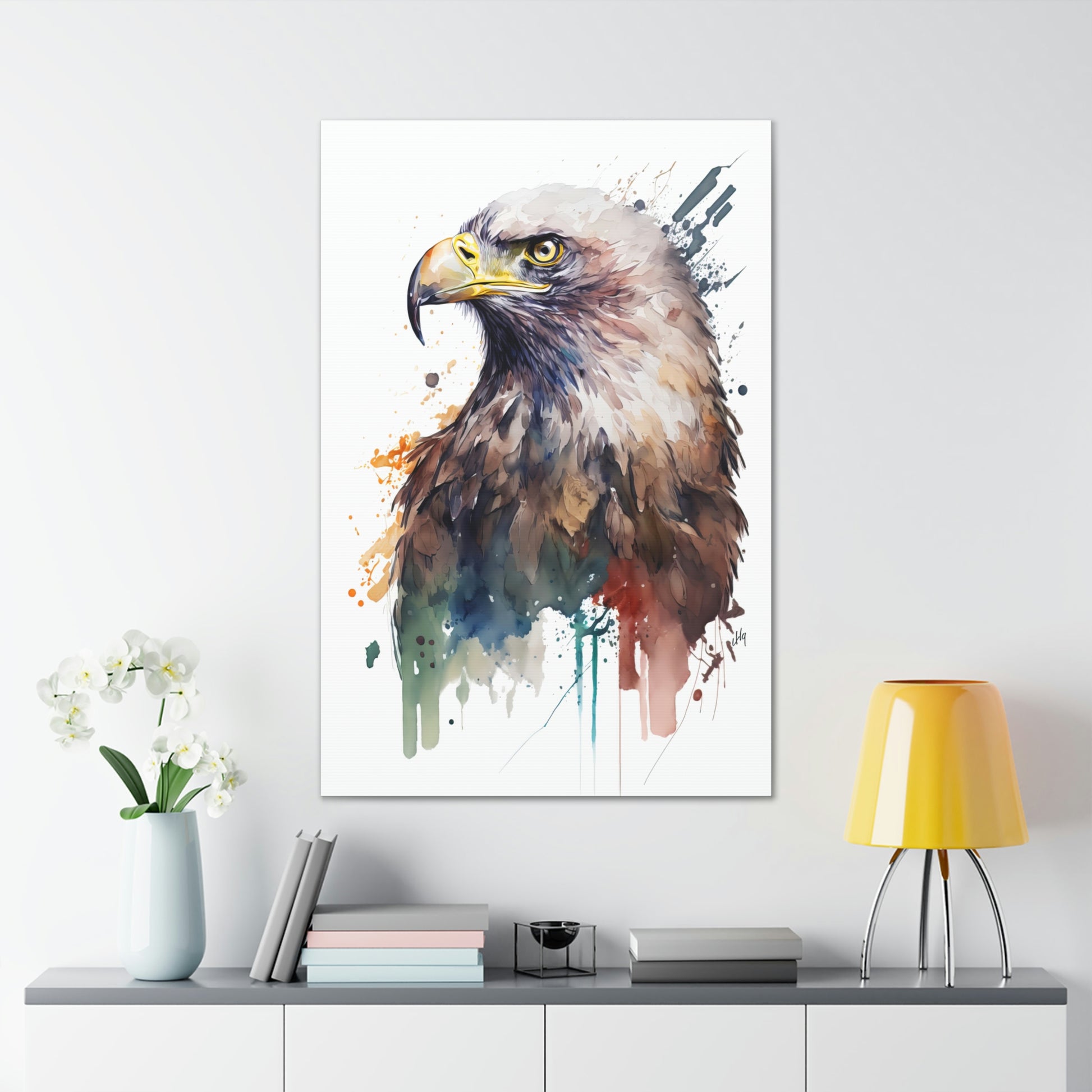 Eagle Wall Art from the Wildlife Collection, an evocative portrayal on canvas, capturing the majestic flight and spirit of this noble bird. Ideal for contemporary wall art enthusiasts, nature-inspired gallery walls, statement canvas pieces, and modern home art installations