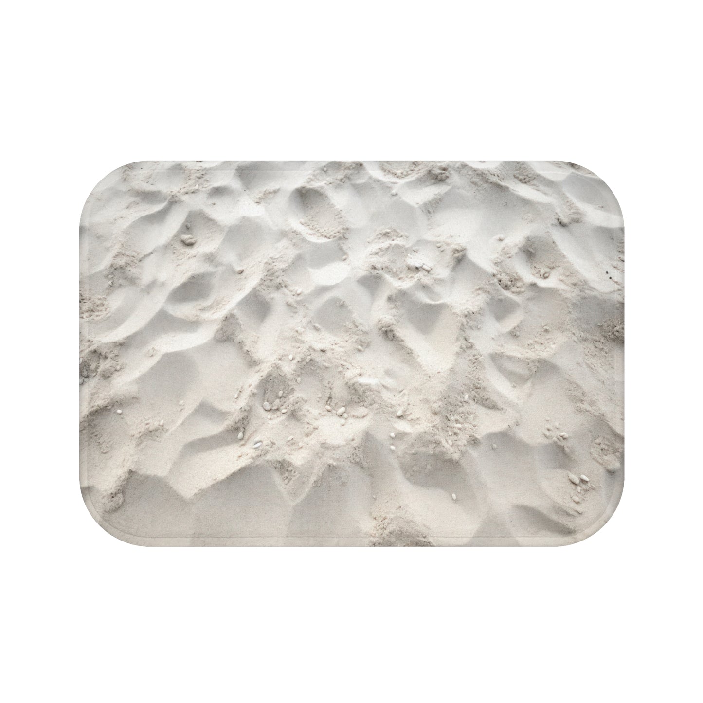 Transform your bathroom into a serene coastal retreat with Walking On Sand - Decor Bath Mat. The captivating white sand beach graphic, crafted from durable 100% microfiber, creates a tranquil haven. Its anti-slip backside ensures stability and the detailed binding guarantees long-lasting quality.