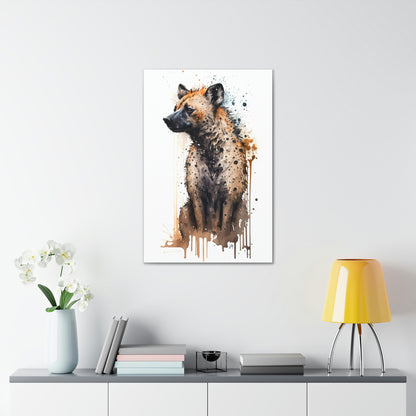 Hyena Wall Art from the Wildlife Collection, a striking representation on canvas, illustrating the raw intensity and natural allure of this often-misunderstood creature. Perfect for those seeking impactful wall art, nature-themed gallery inclusions, dynamic canvas showpieces, and a touch of the wild for contemporary home decor.