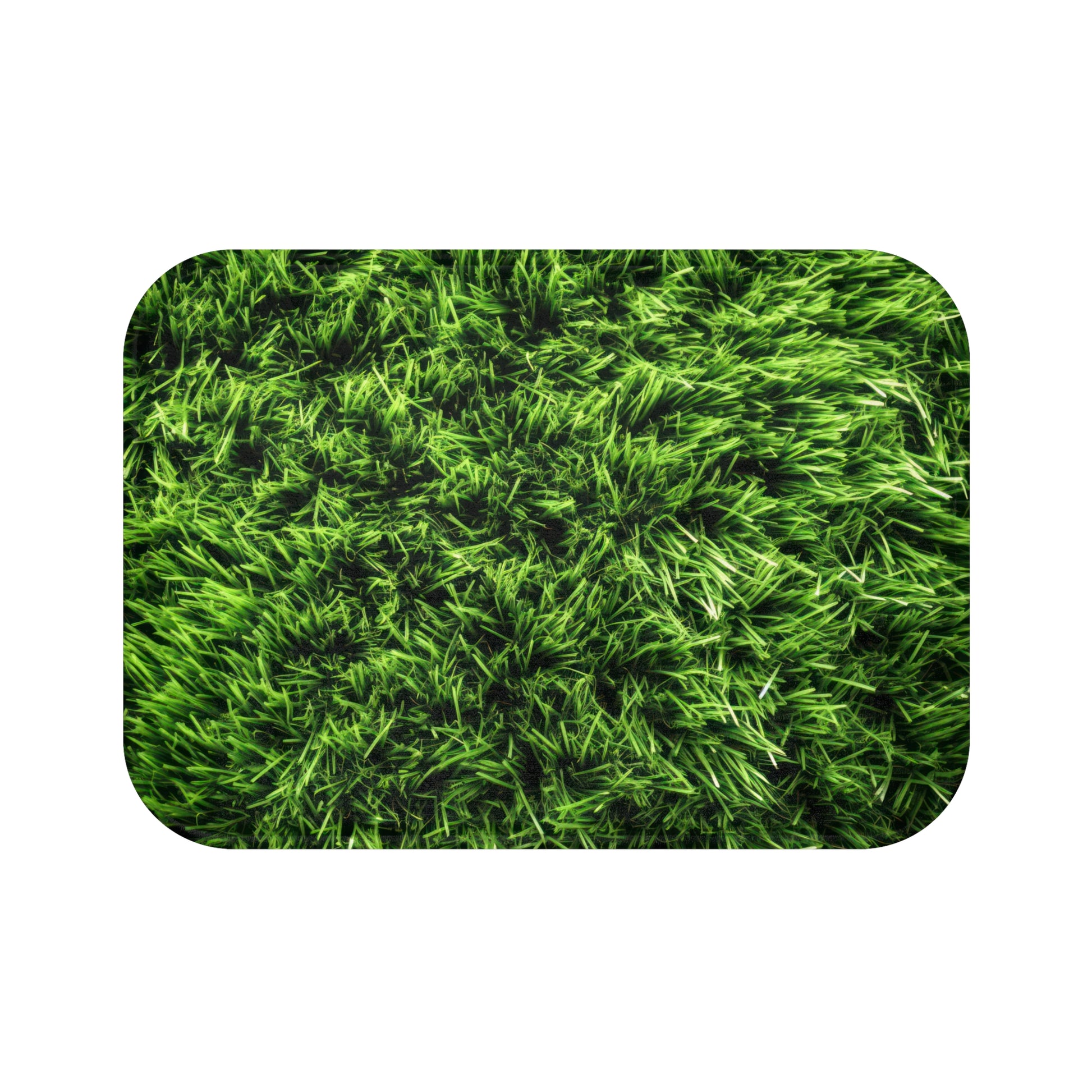 Elevate your bathroom with the freshness of nature using Walking on Grass - Decor Bath Mat. The captivating grass graphic, crafted from durable 100% microfiber, infuses your bathroom with a lush, green ambiance. Its anti-slip backside ensures stability, while the detailed binding around the edges ensures long-lasting quality.