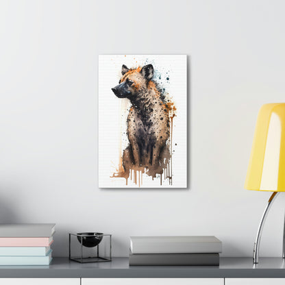 Hyena Wall Art from the Wildlife Collection, a striking representation on canvas, illustrating the raw intensity and natural allure of this often-misunderstood creature. Perfect for those seeking impactful wall art, nature-themed gallery inclusions, dynamic canvas showpieces, and a touch of the wild for contemporary home decor.