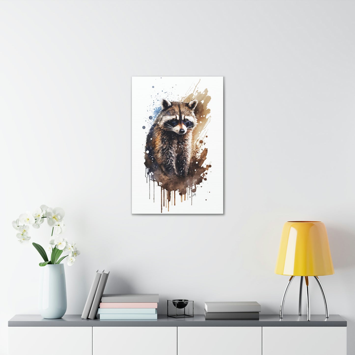 Raccoon Wall Art from the Wildlife Collection elegantly captures the curious and nimble essence of this nocturnal creature on canvas. Perfectly suited for spaces seeking a touch of natural intrigue, this piece offers a harmonious blend of artistry and nature, effortlessly complementing a diverse range of interiors.