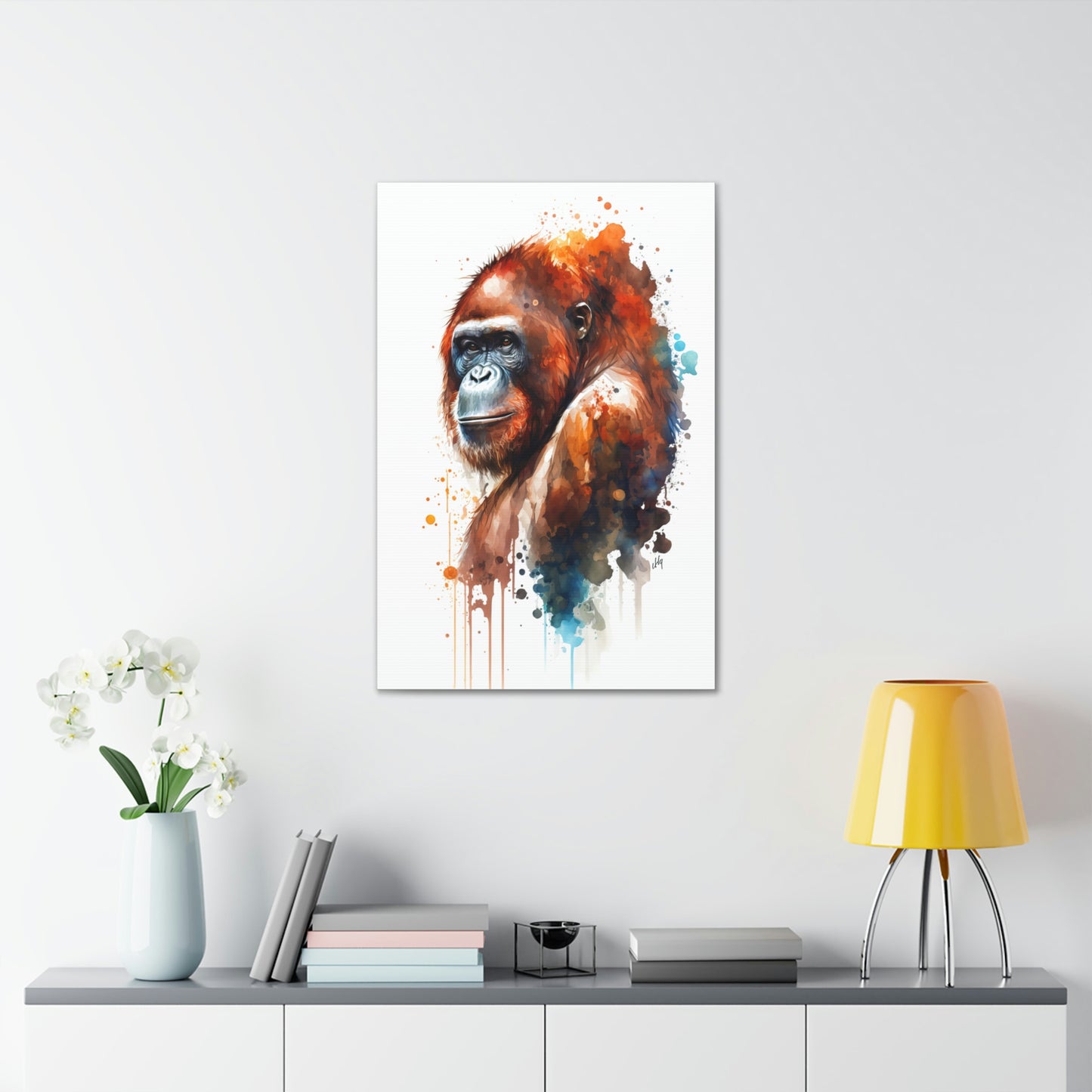 Orangutan Wall Art from our Wildlife Collection captures the soulful gaze and playful spirit of this magnificent ape on canvas. A beautiful addition for anyone keen on adding a touch of nature's charm to their living space, this piece effortlessly bridges the gap between the wild outdoors and your cozy home, making it perfect for lovers of both art and nature.