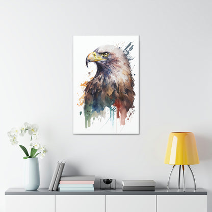 Eagle Wall Art from the Wildlife Collection, an evocative portrayal on canvas, capturing the majestic flight and spirit of this noble bird. Ideal for contemporary wall art enthusiasts, nature-inspired gallery walls, statement canvas pieces, and modern home art installations