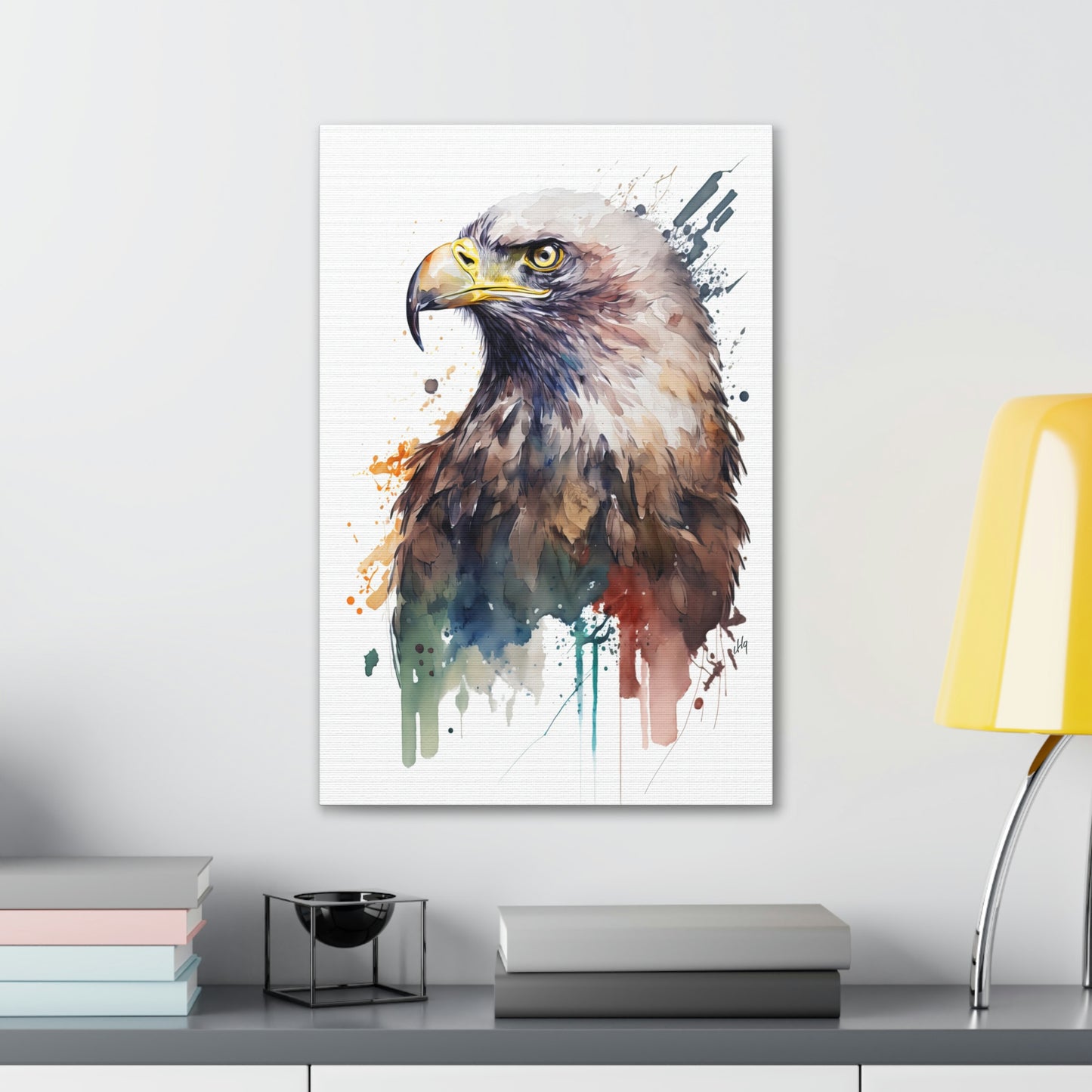 Eagle Wall Art from the Wildlife Collection, an evocative portrayal on canvas, capturing the majestic flight and spirit of this noble bird. Ideal for contemporary wall art enthusiasts, nature-inspired gallery walls, statement canvas pieces, and modern home art installations